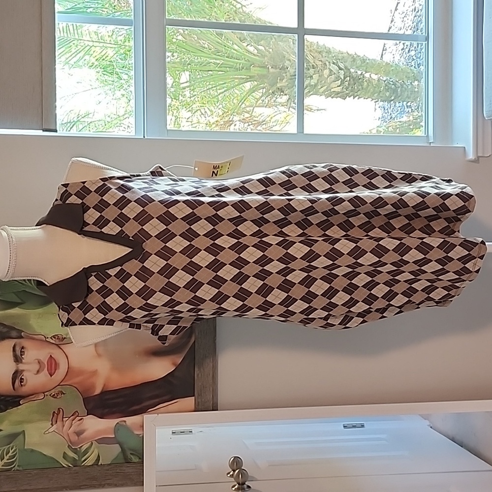 Madden NYC Argyle Sleeveless Polo Dress